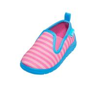PLAYSHOES Pantoufle 'Ringel' azur / rose ancienne / rose foncé, Taille 22,5