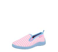 PLAYSHOES Pantoufle 'Ringel' bleu clair / rose / poudre, Taille 24,5