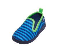 PLAYSHOES Pantoufle 'Ringel' marine / bleu ciel / citron vert, Taille 26,5