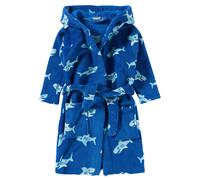 Playshoes Mixte enfant Fleece-bademantel Hai Peignoir, Bleu (original), 9 ans EU