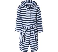 Playshoes Mixte enfant en Molleton Ringel Maritim Peignoir, Bleu (Marine/Weiß 171), 122 EU