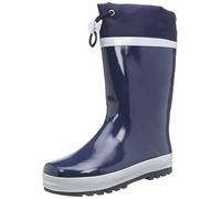Playshoes Pluie Basic, Bottes en Caoutchouc Naturel avec Doublure Chaude Mixte Enfant - Bleu Blanc - 30/31