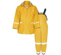 Playshoes Regen-Set Regenlatzhose Combinaison de Pluie, Jaune Basique, 116 cm (Lot de 2) Mixte Enfant