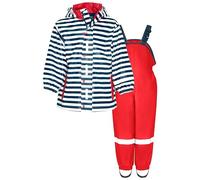 Playshoes Regen-Set Regenlatzhose Combinaison de Pluie, Rouge Marin, 92 (Lot de 2) Mixte Enfant
