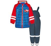 Playshoes Regen-Set Regenlatzhose Combinaison de Pluie, Voiture de Course Marine, 128 (Lot de 2) Mixte Enfant
