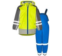 Playshoes Regenanzug Combinaison de Pluie, 3 en 1 Jaune/Bleu, 116 (Lot de 2) Mixte Enfant