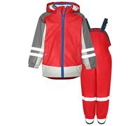 Playshoes Regenanzug Gefüttert Ensemble de Pluie, Polaire Rouge 3 en 1, 92 (Lot de 2) Mixte Enfant