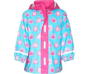 Playshoes Regenjacke Eulen, Manteau Imperméable Fille, Turquoise (türkis), 86