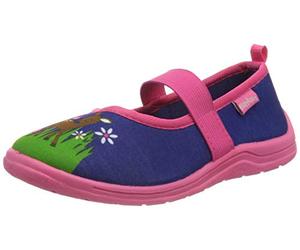 Playshoes Reh Niedrige Hausschuhe, Chaussons Bas Chevreuil Garçon Unisex Kinder, Rose Marine 372, 30/31 EU