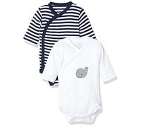 Playshoes Wickel-body Wal 2er Pack Ensemble de sous-vêtement pour bébés et bambins Mixte enfant Bleu (Navy/White 171) 62