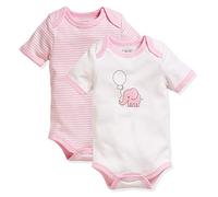 Playshoes Schnizler Body 1/4-Arm 2er Pack Elefant, Rose (Rosa 14), 62 (Taille fabricant: 62/68) Mixte bébé