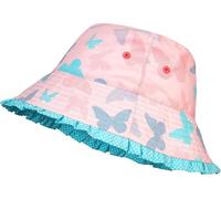 Playshoes Sonnenhut, Chapeau de Soleil Fille, Rosa Schmetterlinge,
