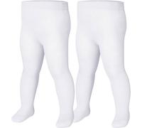 Playshoes Thermo-strumpfhose Uni Doppelpack - Lot de 2 - Cuisses - Mixte Enfant - blanc - 98/104