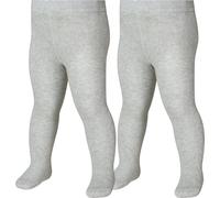 Playshoes Thermo-strumpfhose Uni Doppelpack - Lot de 2 - Cuisses - Mixte Enfant - Gris / Melange - 62/68