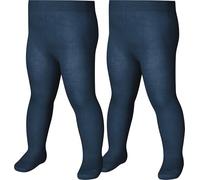 Playshoes Collants Cuisses, Paquet Double Marin, 122/128 Mixte Enfant