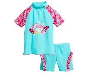 Playshoes UV-Schutz Bade-Set Flamingo Ensemble de Bain, Turquoise (Türkis 15), 122 (Taille fabricant: 122/128) Fille