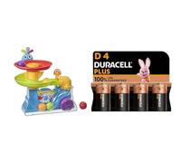 PlayskoolJouetmusicalExplore'N'GrowBusyBallPopper;permetauxbébésetauxtout-petitsdepratiquerleurmotricité-ExclusivitéAmazon,multicolore + Piles D Duracell Plus (lot de 4) - Alcalines 1,5V - Durée de vi
