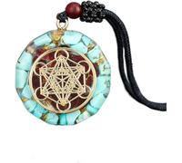 Playstala Pendentif Collier Sacré Géométrie Chakra Energie Collier de méditation Bijoutation 's Cube Amulet