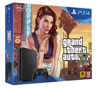 PlayStation 4 Slim 500GB - Noir + Grand Theft Auto V - Reconditionné