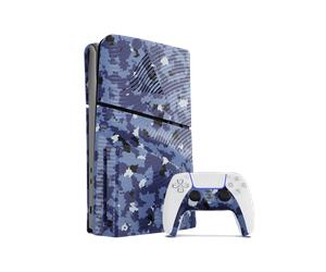 PlayStation 5 SLIM BLUE WAVE CAMO FACEPLATES KIT (Faceplates + Controller Faceplates Camo Blue)