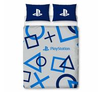 PLAYSTATION Bleu Set Housse de Couette Double 2-in-1 Design Enfants Jeu Fans Lit