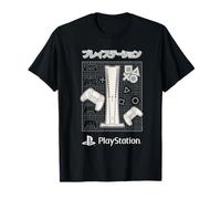 PlayStation Console and Controllers on Grid Video Game T-Shirt