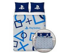 PLAYSTATION Double Literie Set Enfants Housse Couette Réversible Bleu Logo