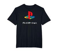 PlayStation Full Color Logo with Kanji Modern Video Game T-Shirt, Homme Grandes Tailles, Noir, 6X Tall
