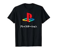 PlayStation Full Color Logo with Kanji Modern Video Game T-Shirt, Homme, Noir, XL