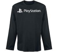 Playstation Logo Long Homme T-Shirt Manches Longues Noir XL 100% Coton Regular/Coupe Standard