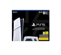 Playstation Sony, Console 5 Édition Numérique (100% Digital), SSD Ultra-Rapide, Ray Tracing, Audio 3D, 2 Manettes DualSense avec Retour Haptique et Gâchettes Adaptatives, Couleur : Blanche