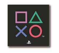 PlayStation Tapis Carré - Controller Icons Design - Produit Officiel Sony - Tapis Chambre Noir 80x80cm
