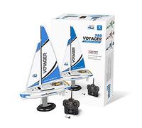 PLAYSTEAM Mini Voyager 280 RC Controlled Wind Powered Sailboat in Blue - 14" Tall