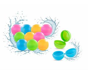 Playtastic 12 bombes à eau réutilisables Ø 6,5 cm