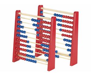 Playtastic 2 bouliers en bois bleu et rouge à 100 boules