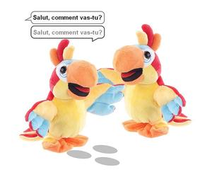 Playtastic 2 peluches parlantes avec microphone intégré - Perroquets