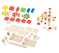 Playtastic Circuit à billes en bois, 100 pièces