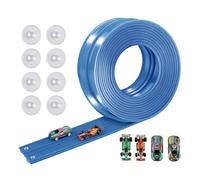 Playtastic Circuit de course flexible 5 m avec ventouses 2 pistes et 4 voitures