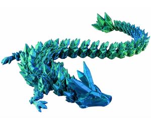 Playtastic Dragon imprimé en 3D 28cm dans son œuf - coloris bleu / vert