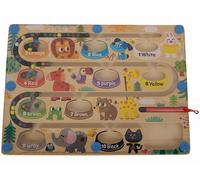 Playtastic Jeu magnétique en bois pour apprendre les couleurs en anglais et les nombres