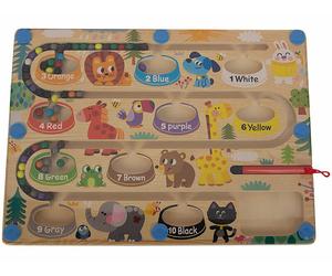 Playtastic Jeu magnétique en bois pour apprendre les couleurs en anglais et les nombres