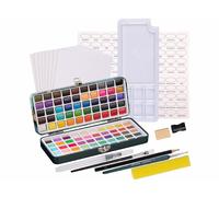 Playtastic Kit d'aquarelle 100 couleurs avec 3 pinceaux et papier