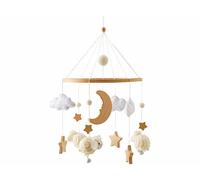 Mobile en bois pour bébé avec étoiles, nuages et moutons [Playtastic]