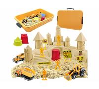 Playtastic Sable cinétique 1,4 kg chantier de construction avec malette transportable