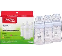 Playtex BPA Free Premium Nurser Bottles with Drop In Liners 3 Count, 4 Ounce
