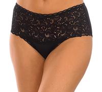 Playtex Culotte Femme Midi Cœur Croisé Féminin Recyclé Douce et Confortable x1, Noir, L