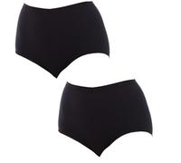 Playtex Culotte Maxi Coton Bio Ultra-Confortable Femme x2, Noir, L