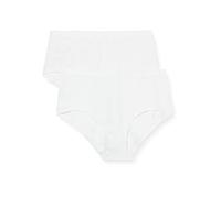 Playtex Culotte Midi Coton Bio Ultra-Confortable Femme x2, Blanc, XXL
