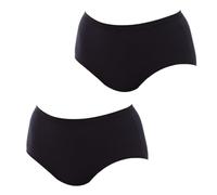 Playtex Culotte Midi Coton Bio Ultra-Confortable Femme x2, Noir, XL