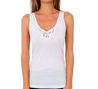Playtex Débardeur Col V 100% Coton Cotton Feminine Femme x1, Blanc, L